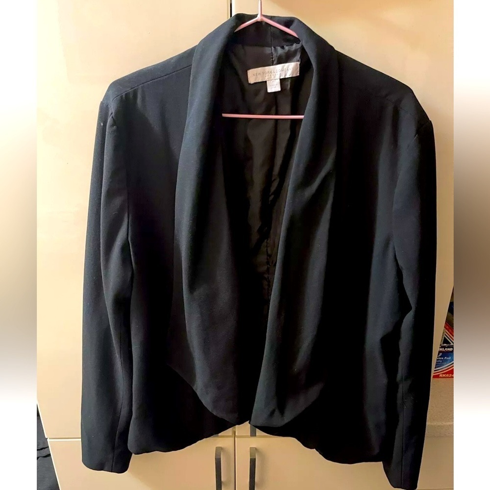 New York & Company Womens Blazer  Career Black Stretch Evening Size XL